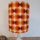 Table lamp in a seventies style | orange psychedelic round lampshade