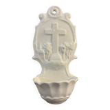 Porcelain holy water font, 19th century.