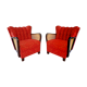 Pair of padded art deco armchairs