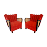 Pair of padded art deco armchairs