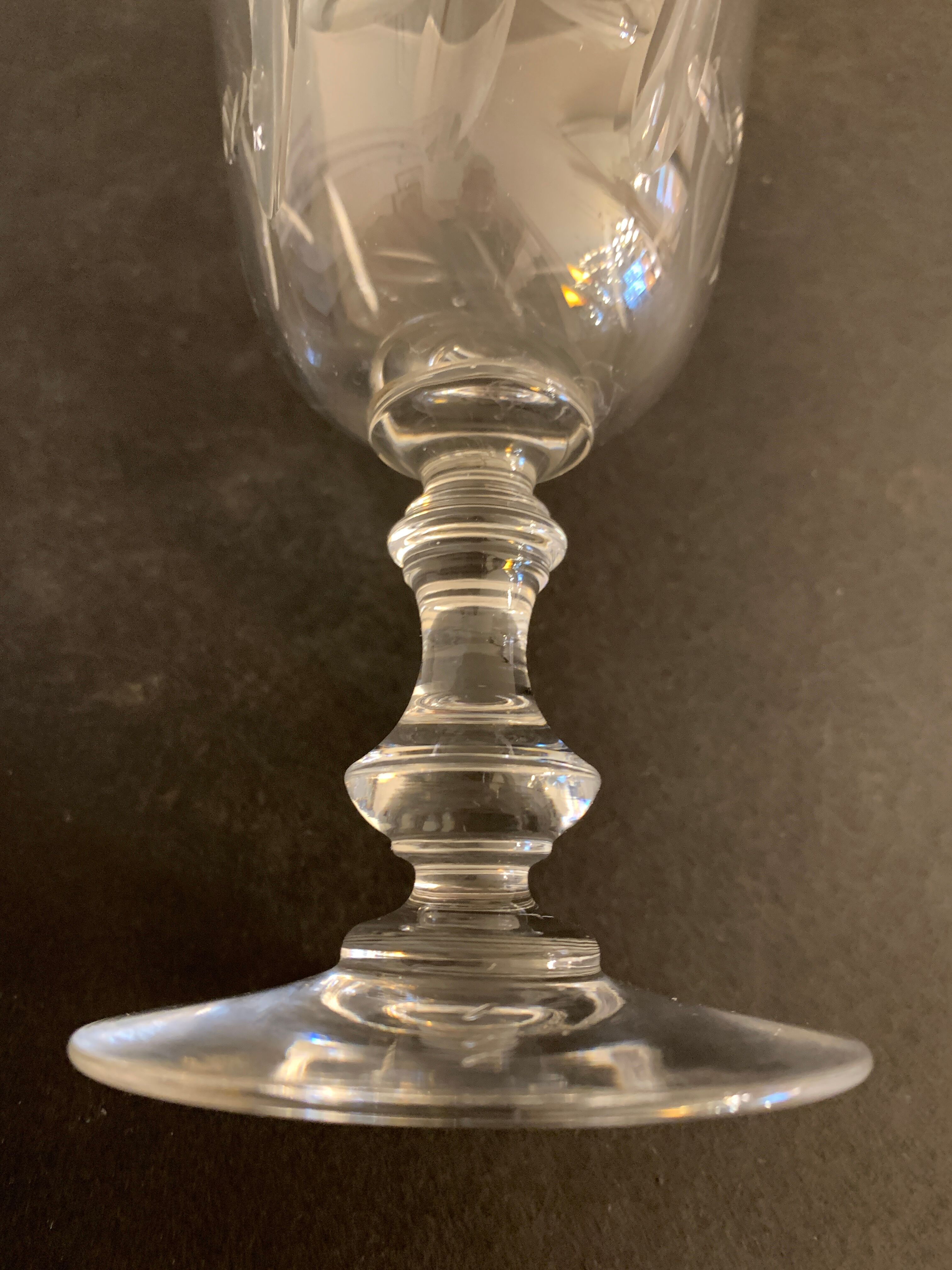 2 crystal-blown walking glasses