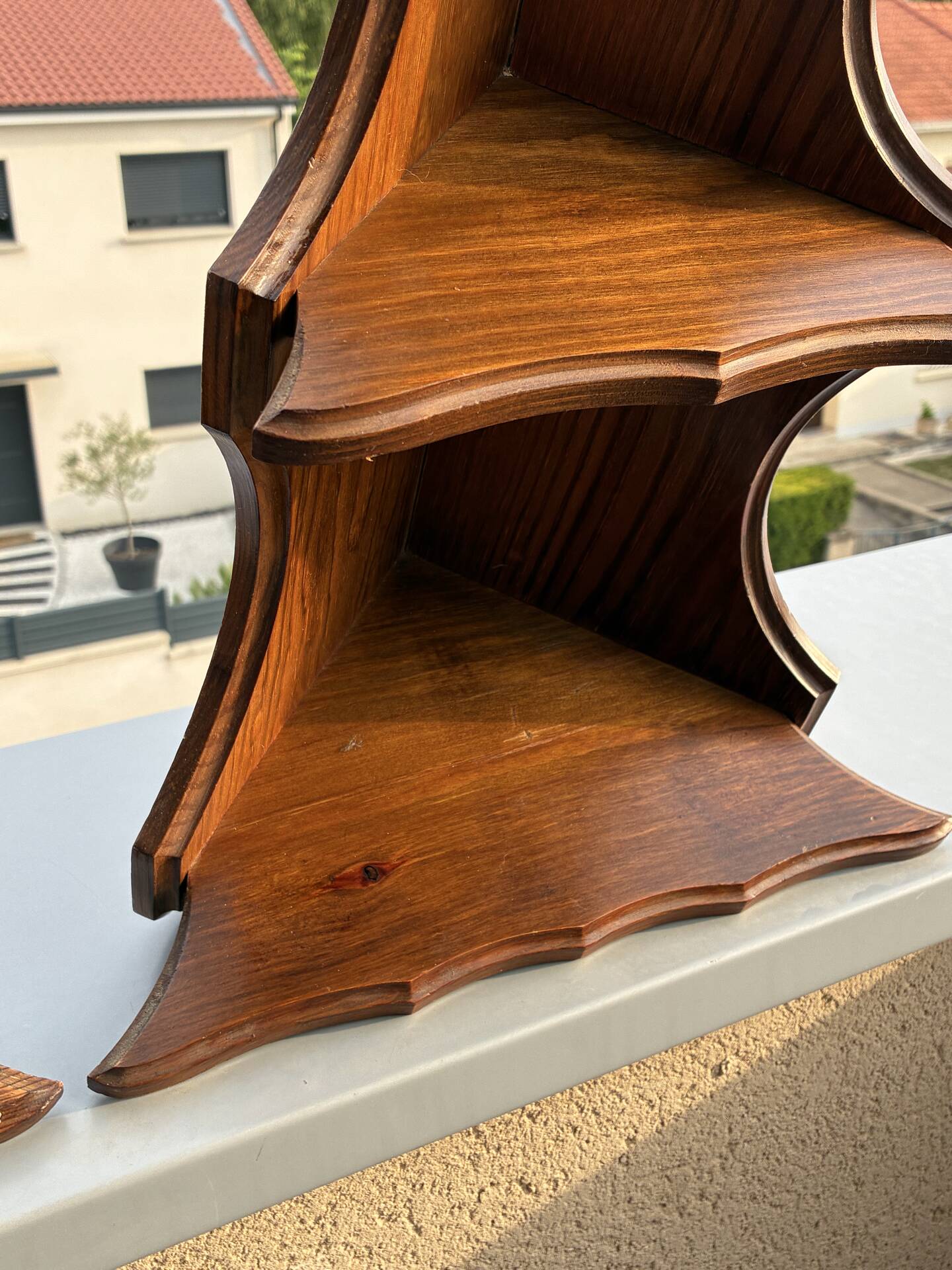 Pair of vintage corner shelves