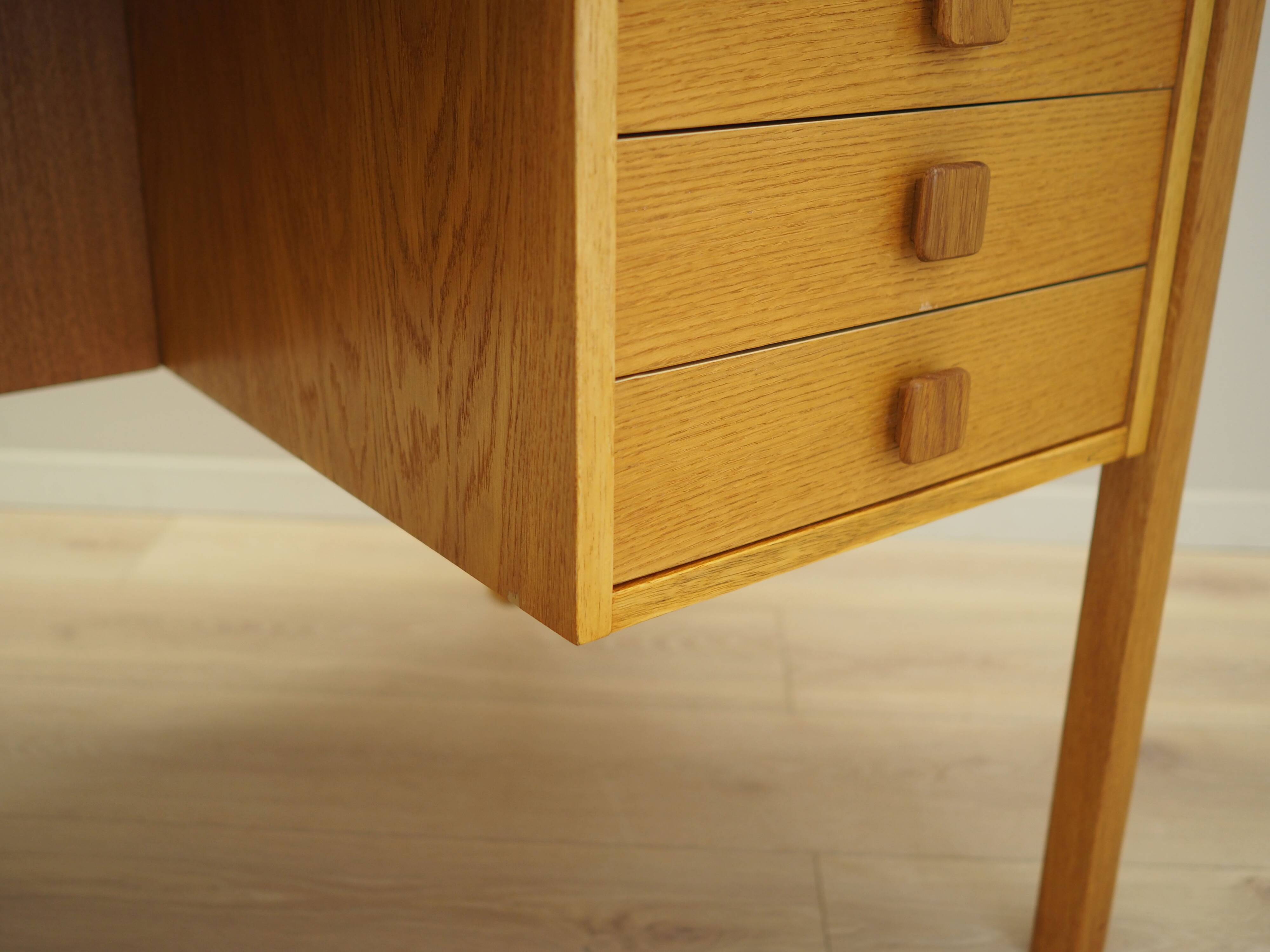 Ash wood desk, Danish design, 1970s, manufacturer: Domino Møbler