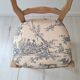 Country chair in blue toile de Jouy