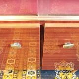 Vintage display cabinet in mahogany veneer