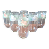 6 verres à eau luminarc modèle Bahamas motif Palluy vintage