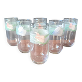 6 verres à eau luminarc modèle Bahamas motif Palluy vintage