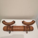 Varnished bamboo coat rack