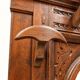 Napoleon III entrance hall wardrobe in solid oak with bevelled mirror.