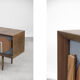 Set of 2 mid-century modern scandinavian hand-painted birch cabinet & sideboard, 1960s