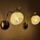 Clichy glass and mother-of-pearl flower wall lights