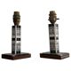 Pair of black and white ceramic table lamps, 1950s, France