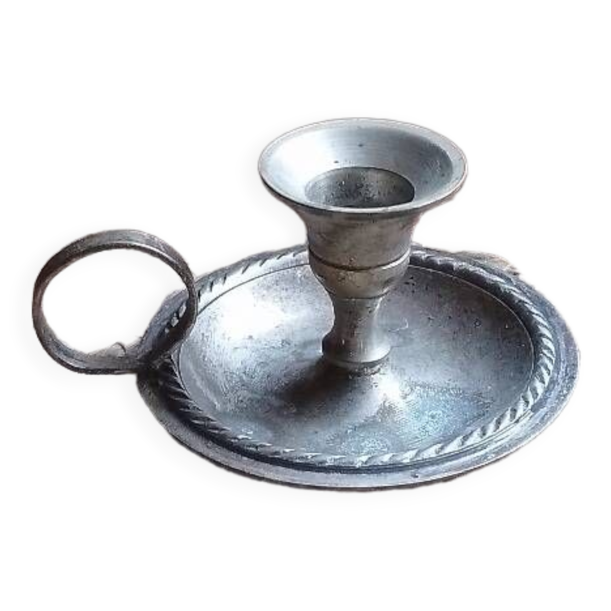 Mini silver metal candle holder