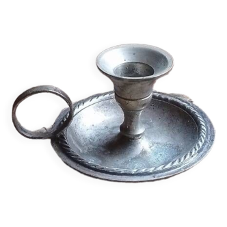 Mini silver metal candle holder