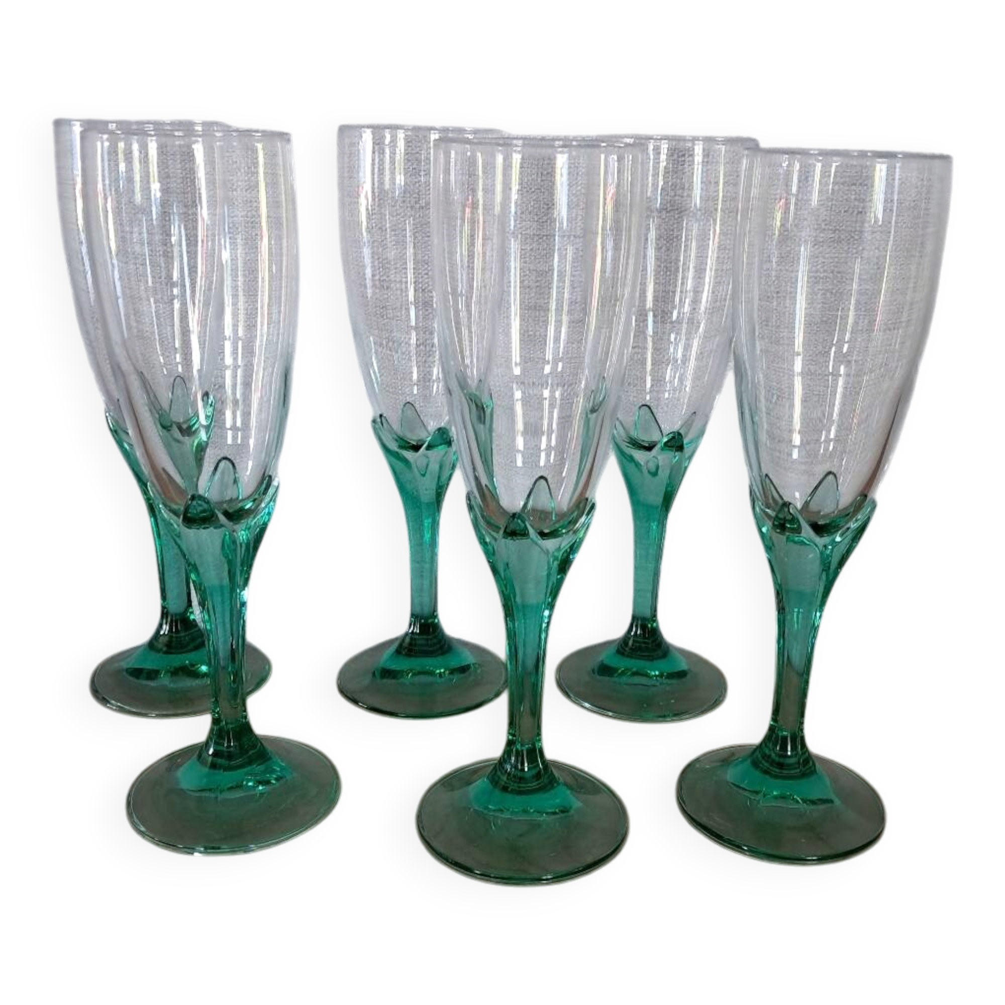 6 Bormioli Rocco champagne flutes from the 1990s