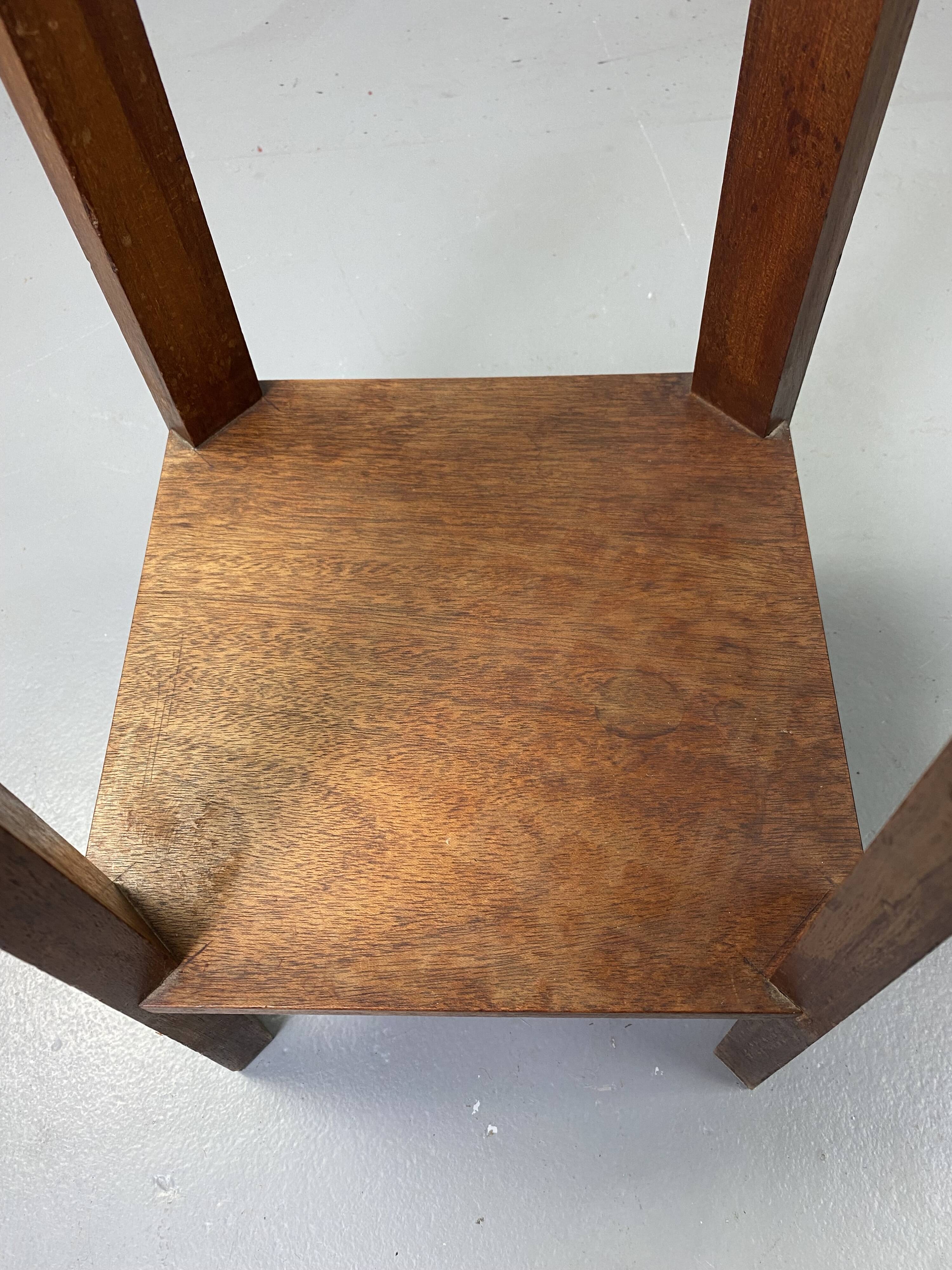 Wooden stool with marble top