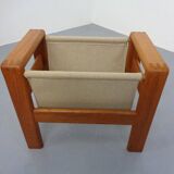 Danish Solid Teak Magazine Rack, 1960s