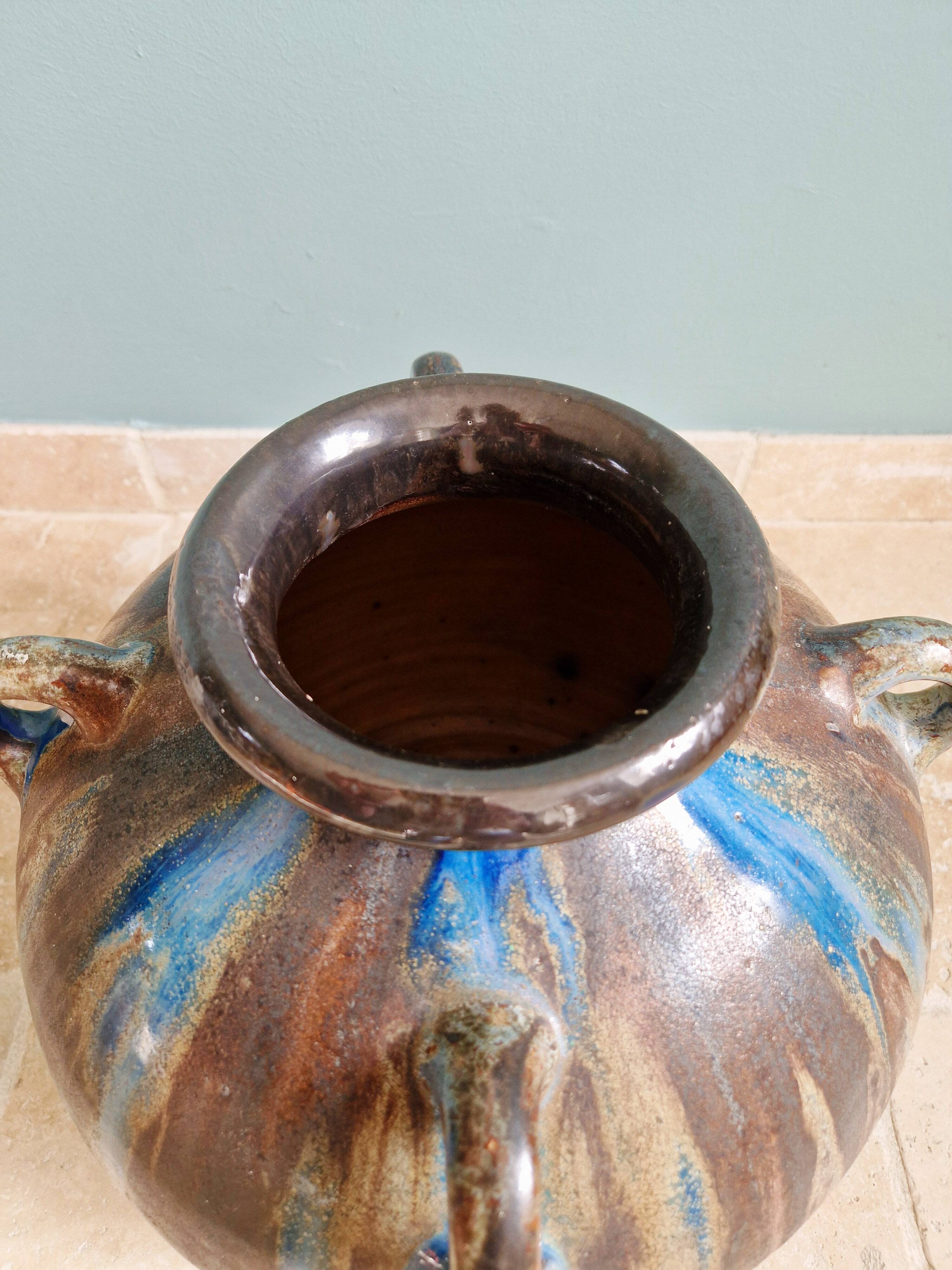 Large flamed stoneware vase, Roger Guérin