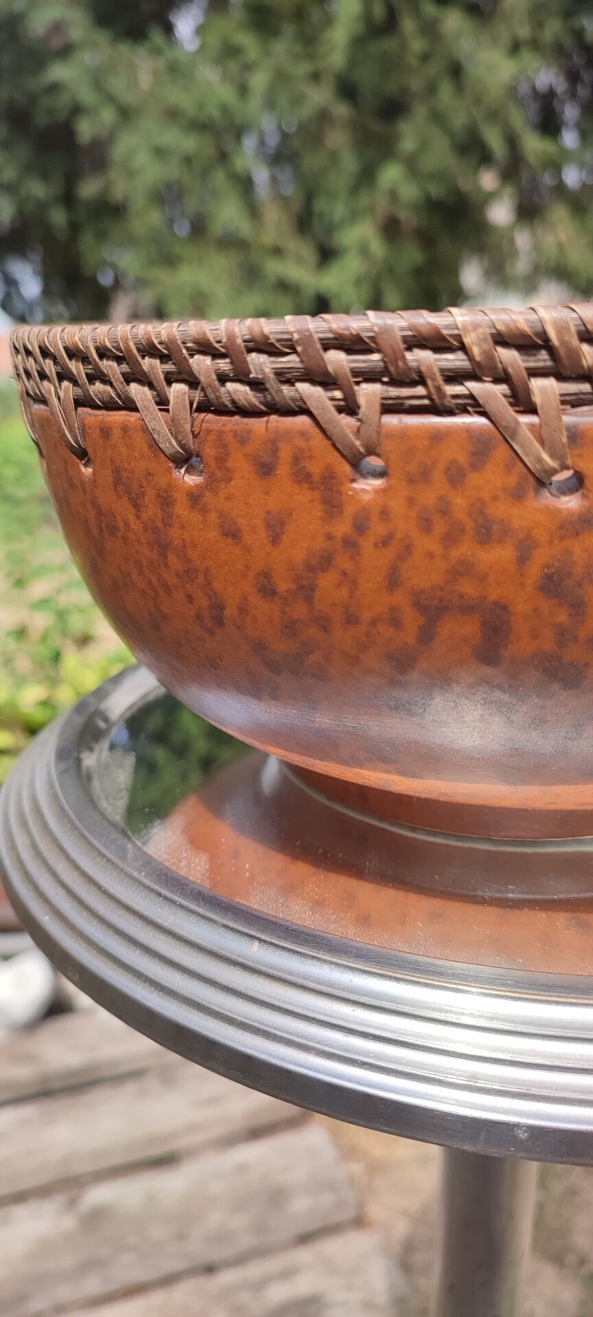 Rinjani pottery coupe Lombok Indonesia Clay and rattan