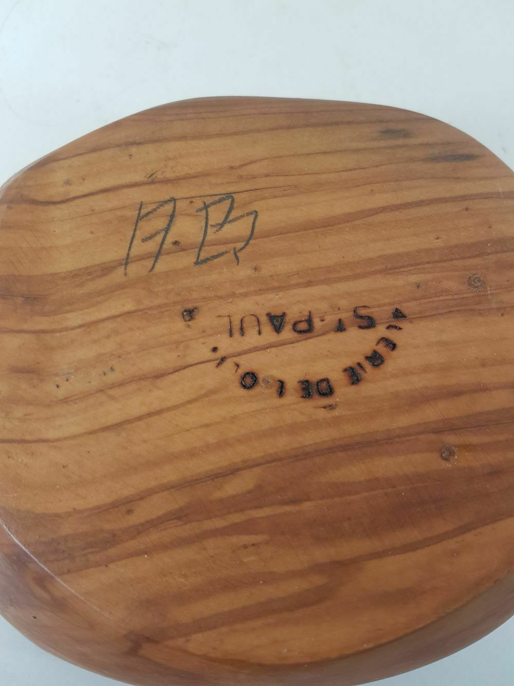 Olive wood bowl signed AB