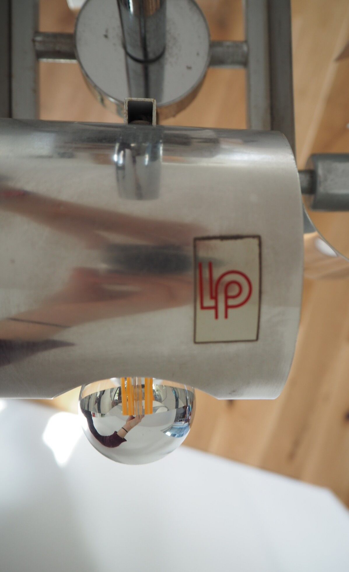 Vintage space age stainless steel floor lamp