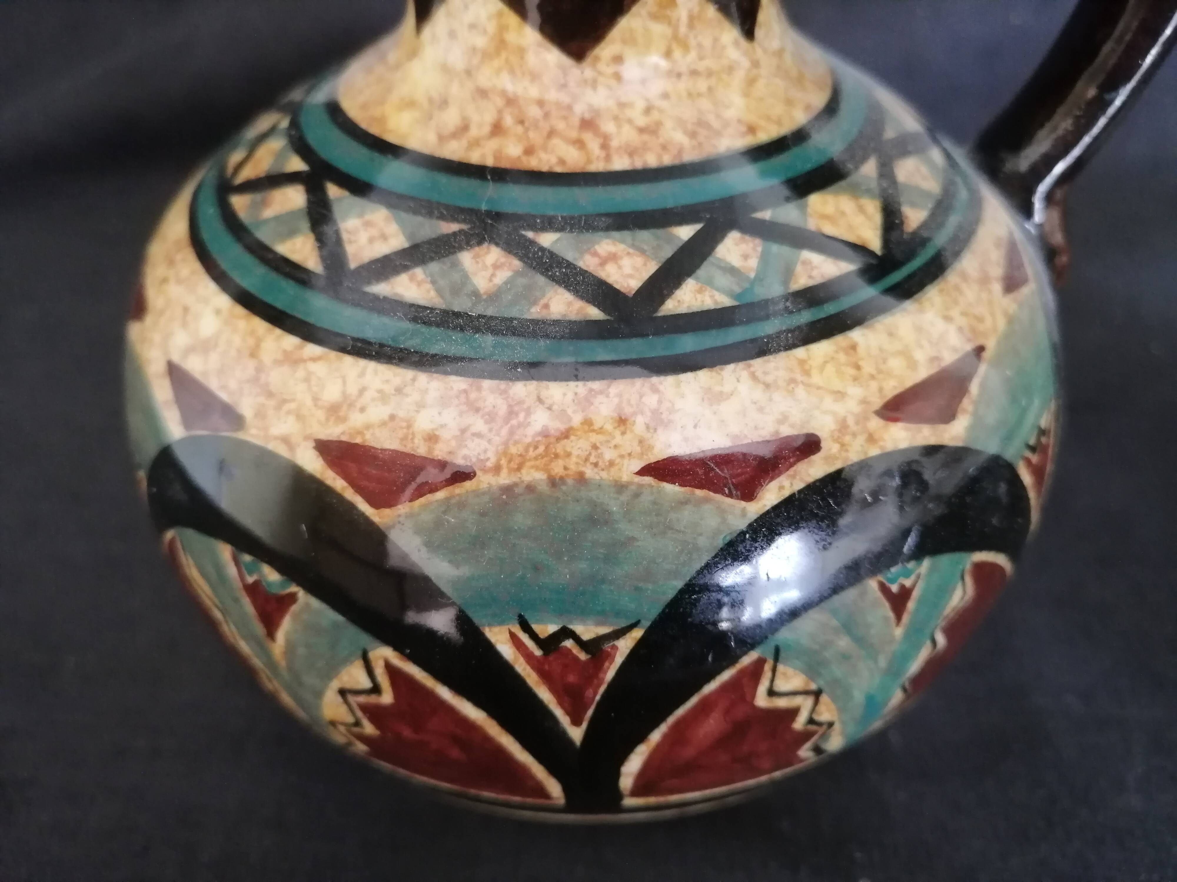 Saint Jean de Bretagne ceramic liqueur set, 5 pieces