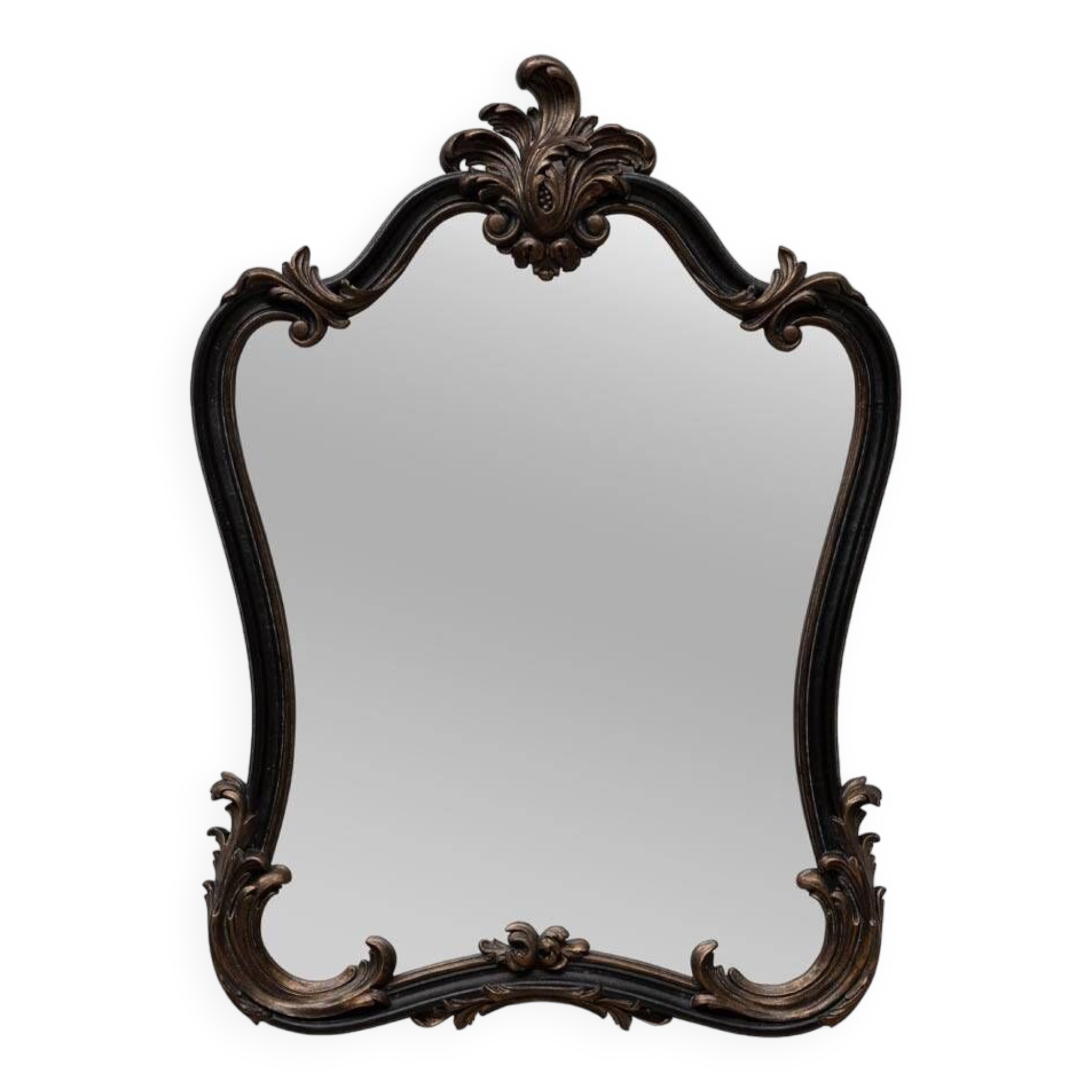 Black and gold baroque mirror