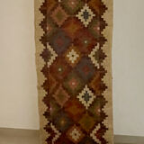 2.5 x10 ft - jute/wool kilim runner,handmade,area,home decor,bed side,indian traditional rug/carpet.