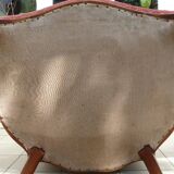 Vintage shepherdess armchair in pink velvet.