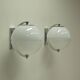 Set of 2 rare large globe wall lamps, 1960s Italy.