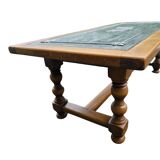 Vintage wood and tin coffee table