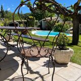 Fauteuil de jardin en fer forgé artisanal