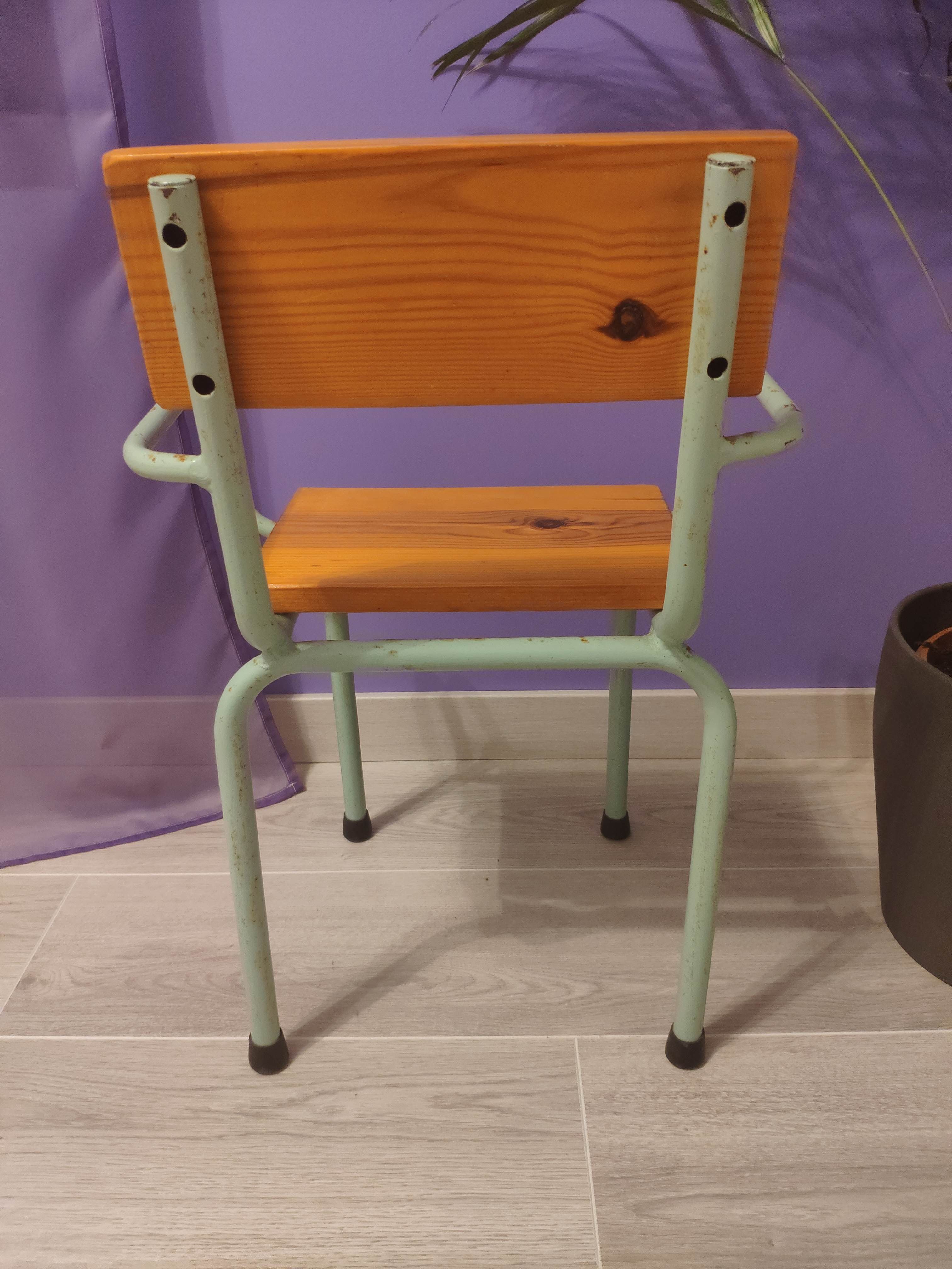 Fauteuil d'école enfant vintage années 50