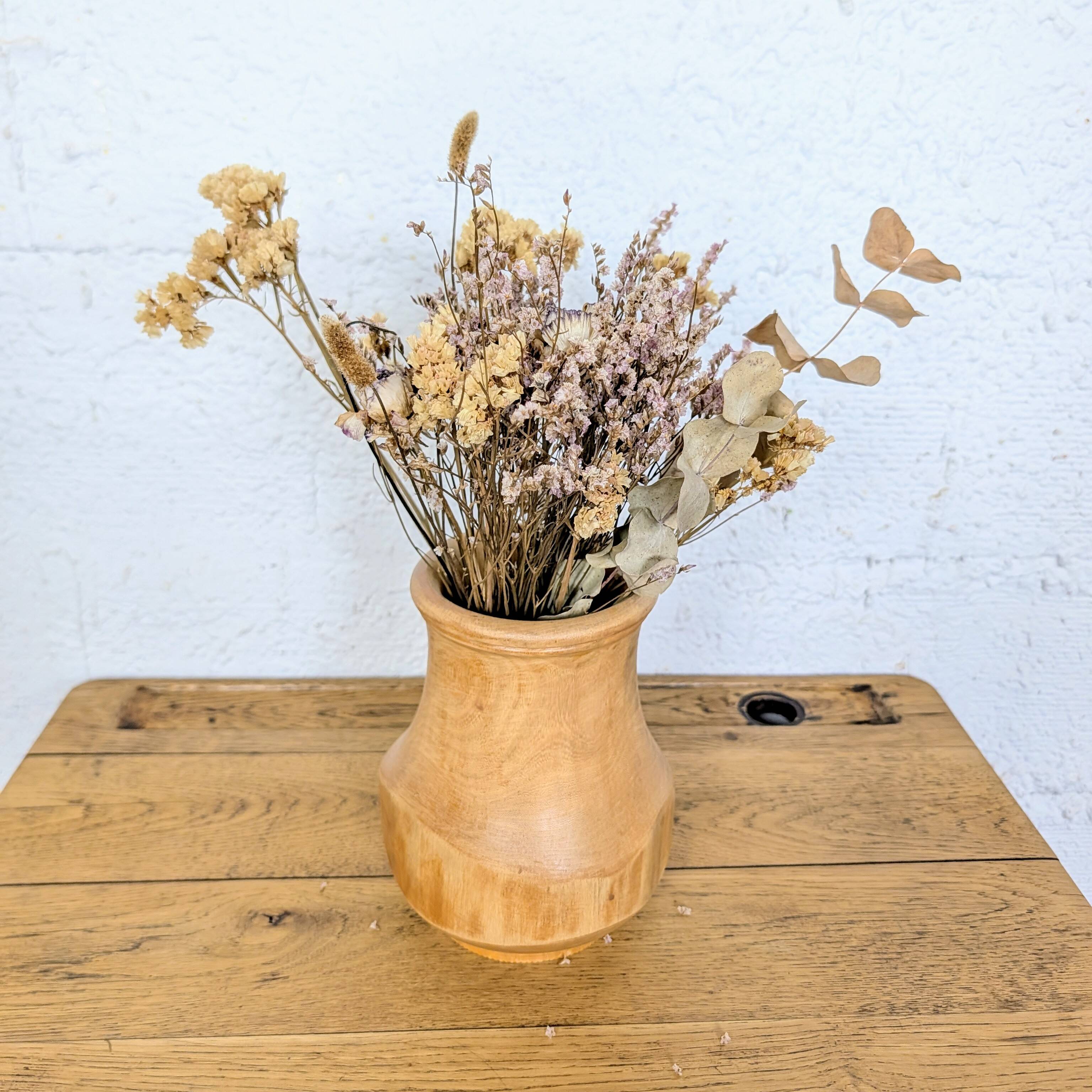 Turned wooden vase