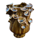 Vintage ceramic vase with mushroom relief decoration