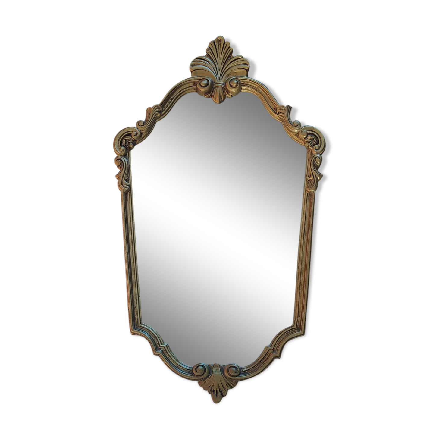 Miroir rocaille doré 42x74cm