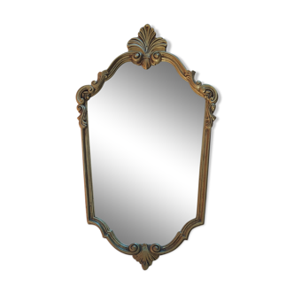 Miroir rocaille doré 42x74cm