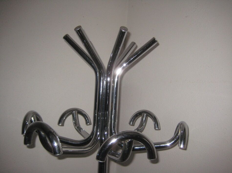 Vintage chrome metal coat rack