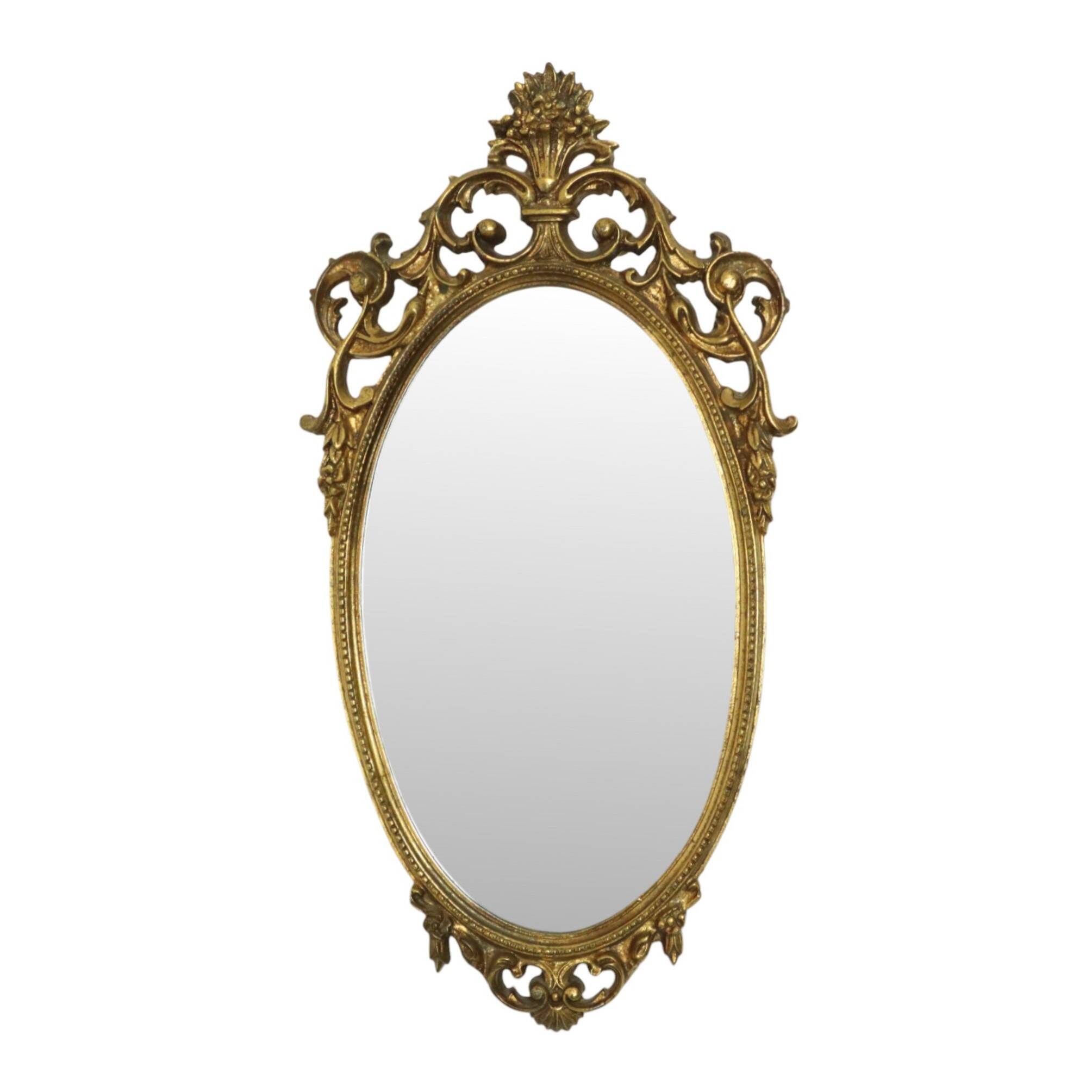 Classic French Rococo Baroque Style Mirror Gold Resin 70cm