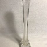 Vase soliflore ancien verre moulé vintage