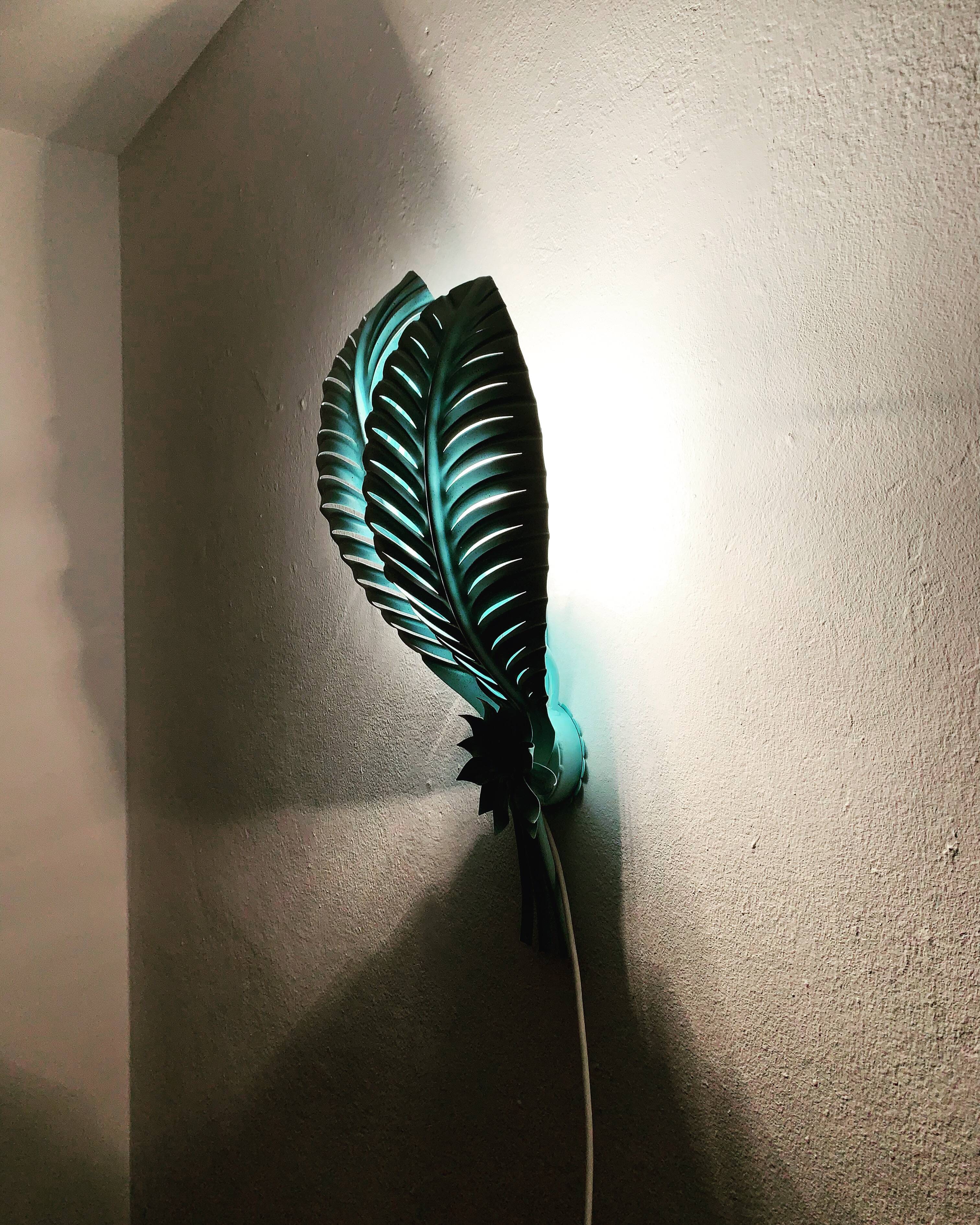 Italian Hollywood Regency Metal Wall Lamp