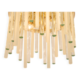 Lustre en laiton doré et baguettes en verre cristallin par C.Palme, Allemagne, années 1970