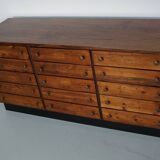 Vintage German pine & oak apothecary cabinet, 1950s
