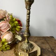 Candlestick, Seven-branched Menorah in brass