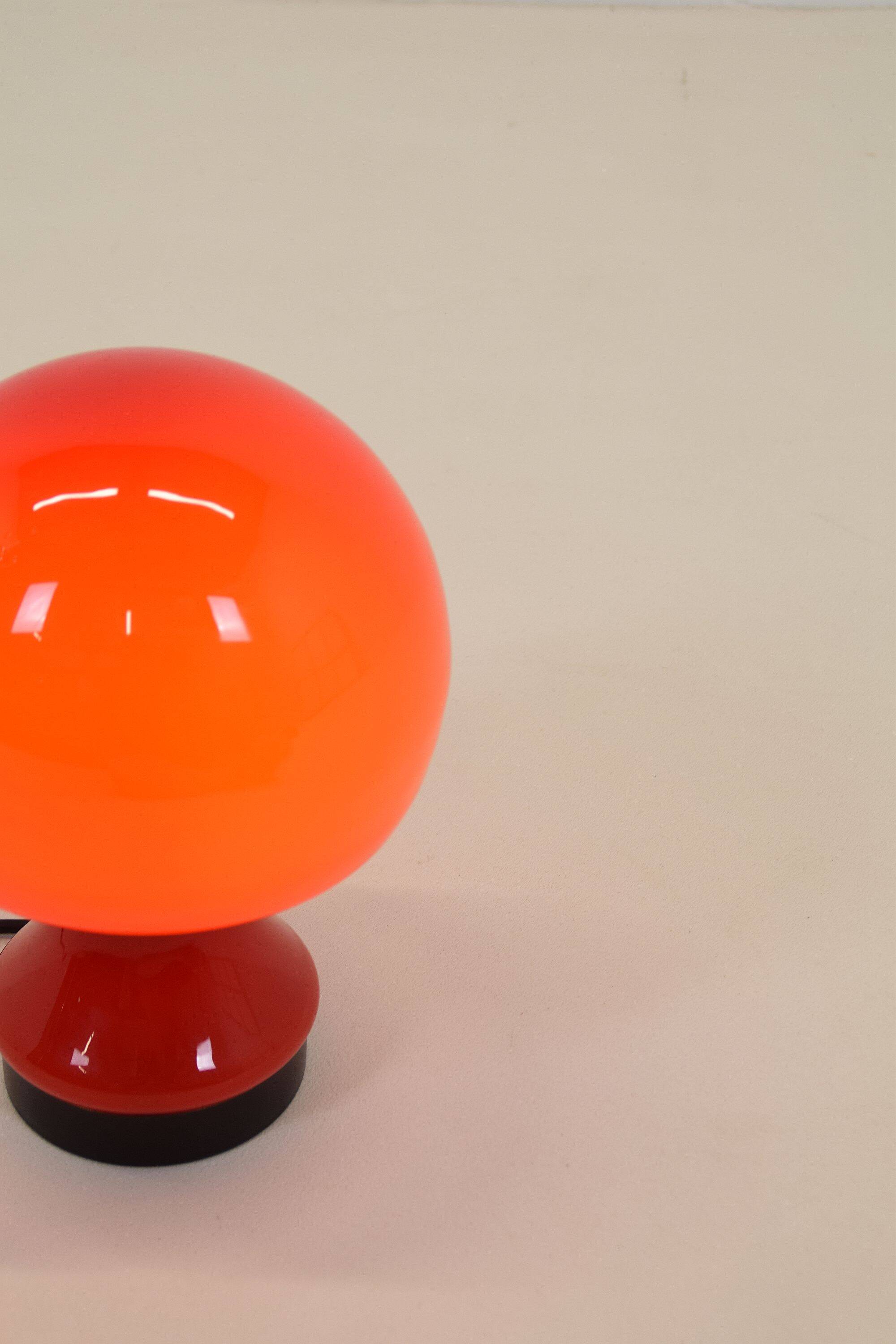 Vintage glass mushroom table lamp, 1960s