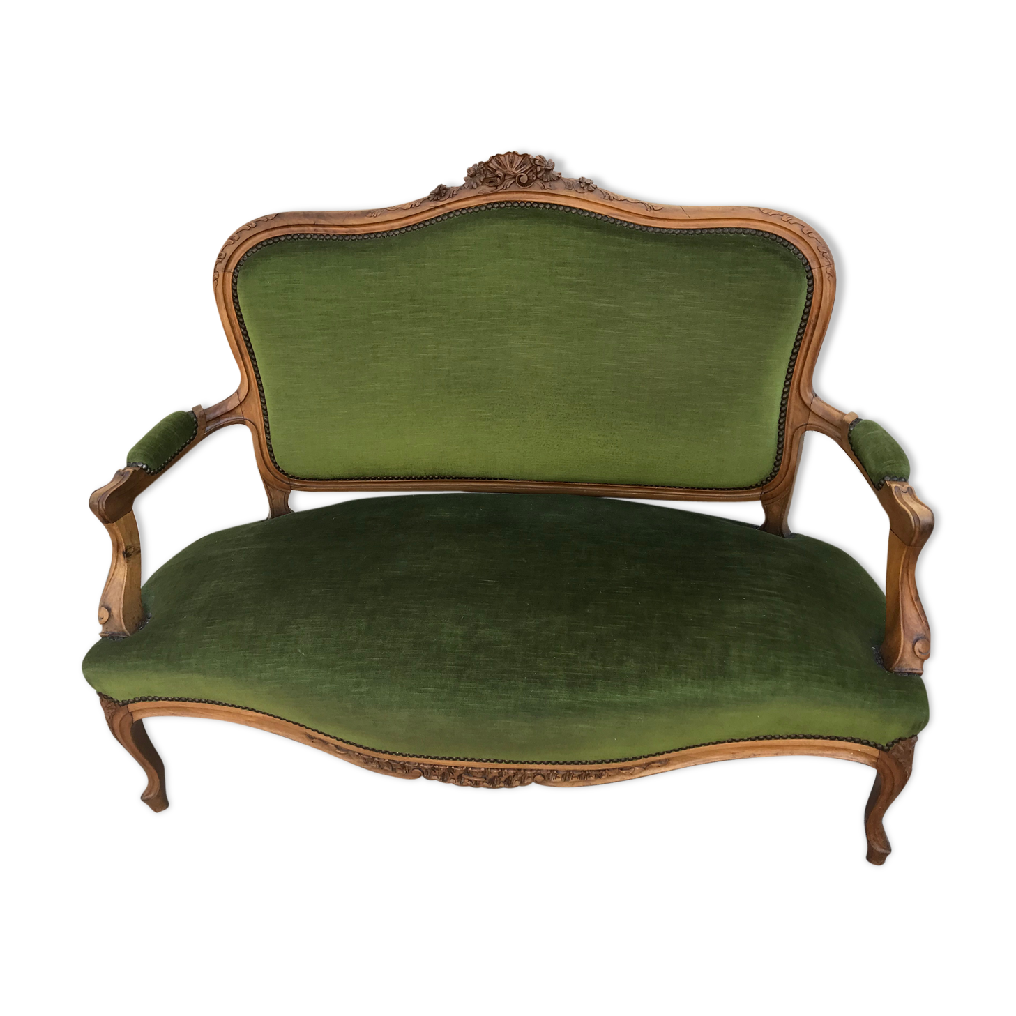 Walnut Louis XV style seat