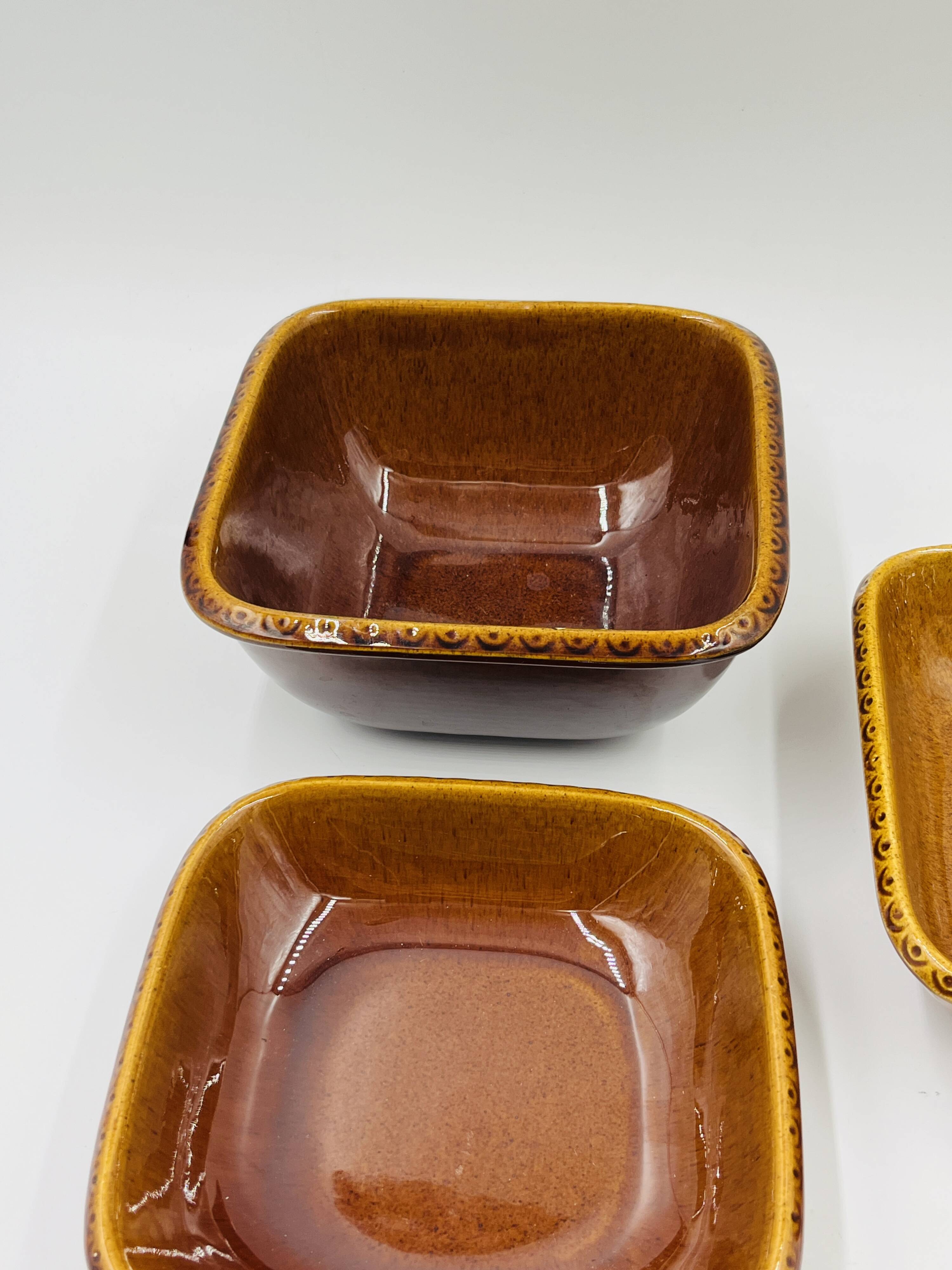 Lot 3 Square Plates Stoneware Deco Hälsingborg K.J. Svensson
