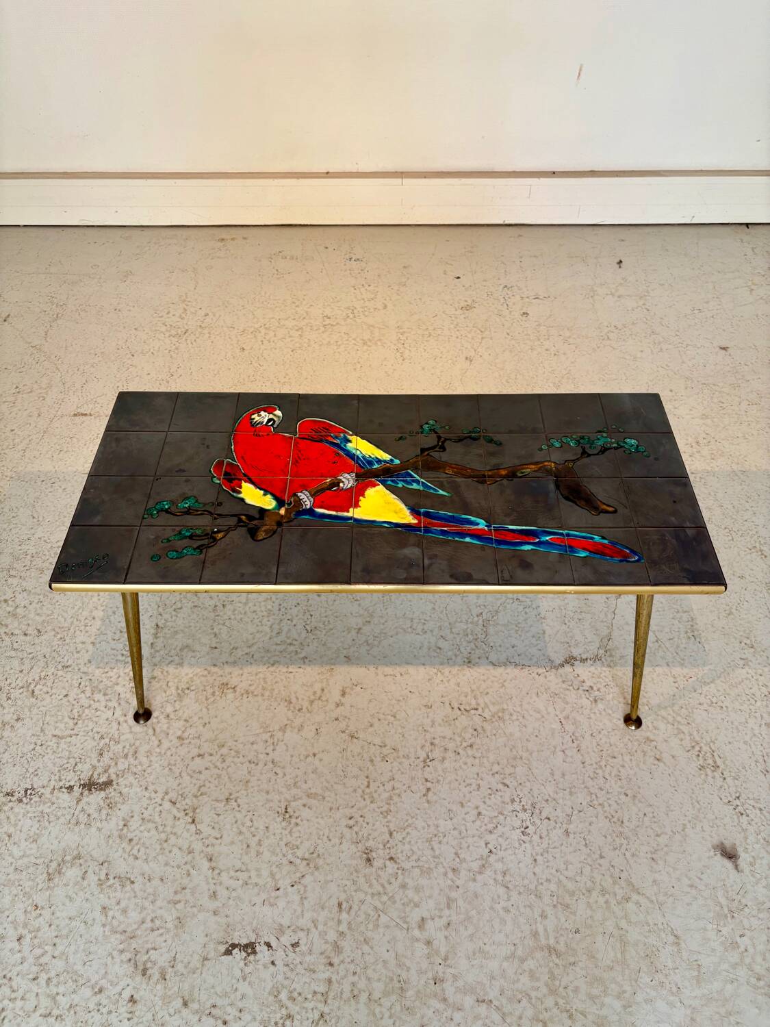 Vintage ceramic coffee table signed Denisco – 1960s/70s