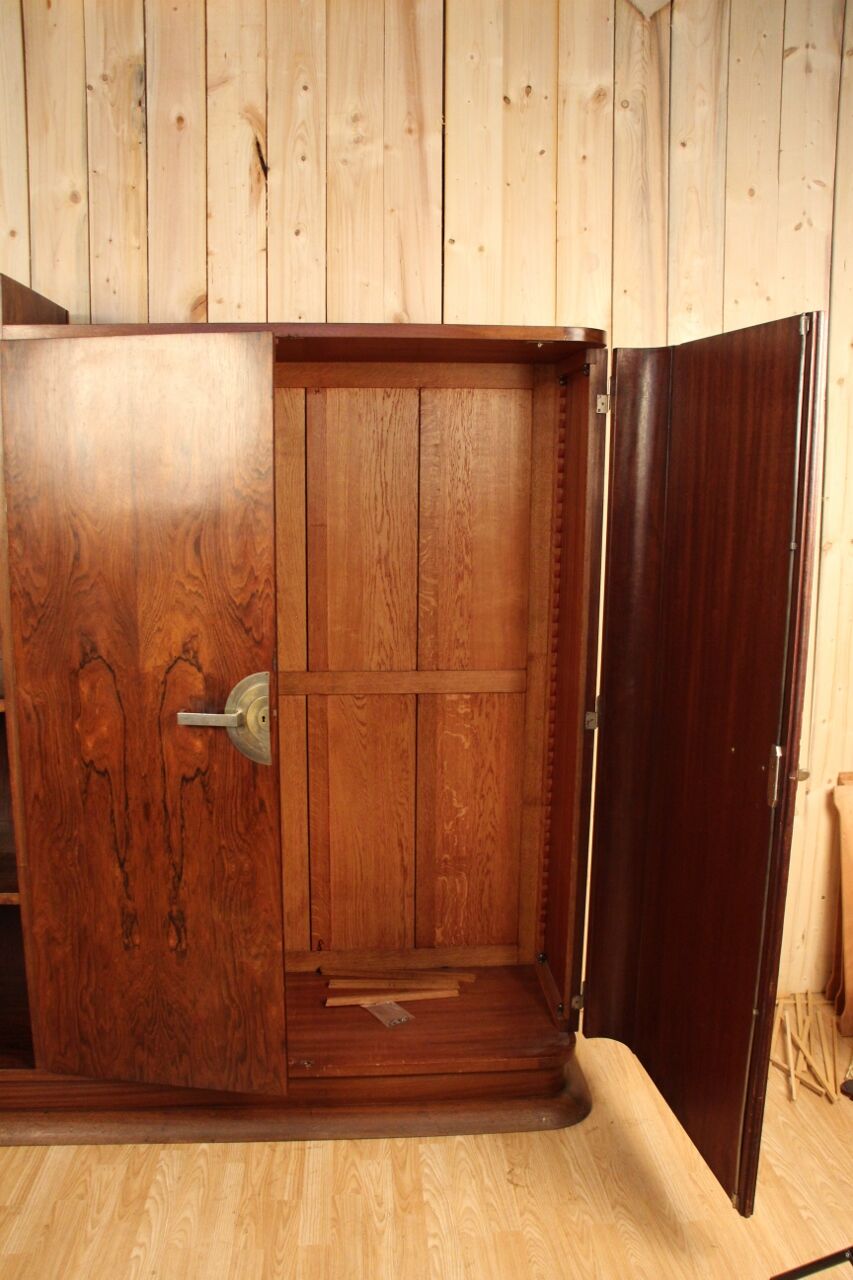 Asymmetrical art deco rosewood veneer cabinet