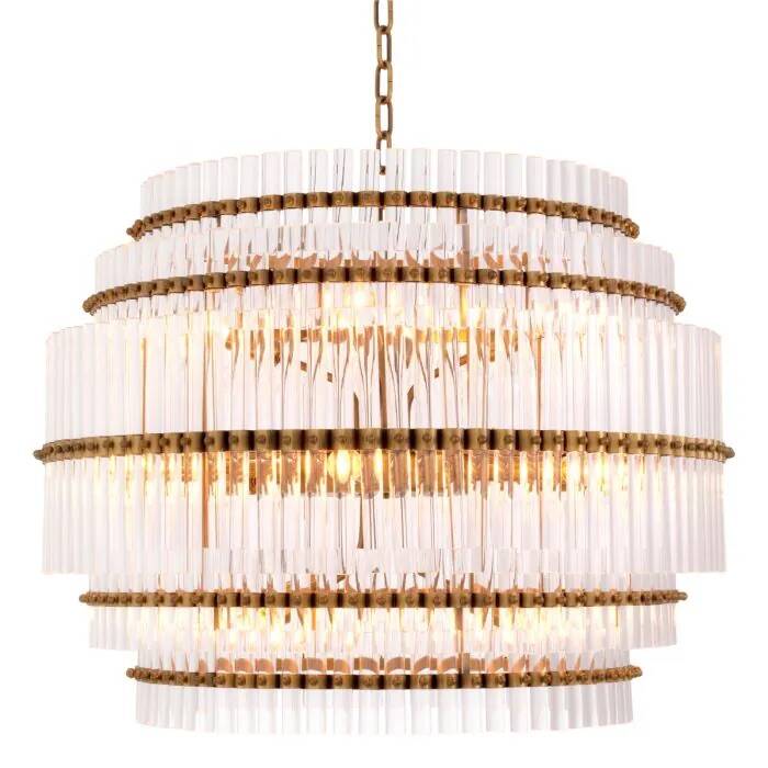Eichholtz Scottsdale Chandelier in antique brass and glass